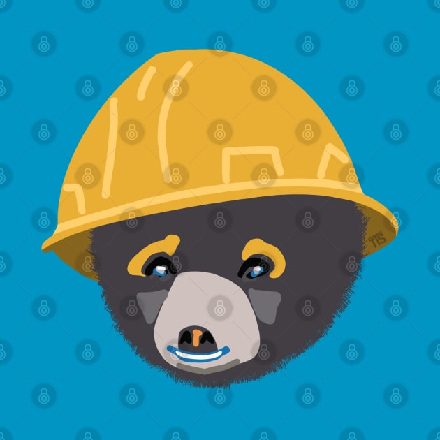 Funny Baby Bear Cub in Yellow Hard Hat Construction Humor by The Trades Store