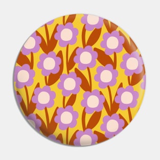 Minimal daisy flower pattern in yellow and lavender Pin