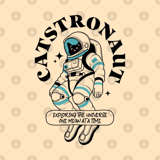 Astronaut Black Cat in beige by The Charcoal Cat Co.