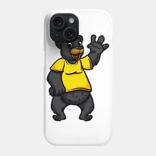 Cute Anthropomorphic Human-like Cartoon Character Black Bear in Clothes Phone Case