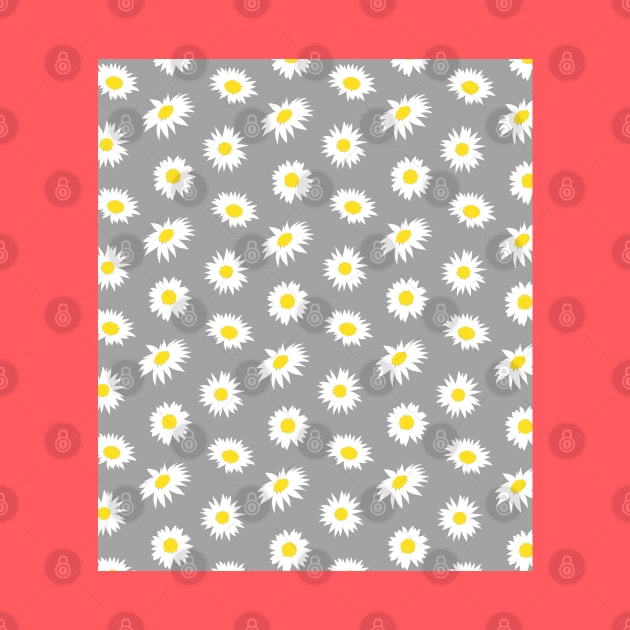 Daisy Ditsy Pattern on Grey by OneThreeSix