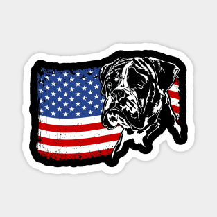 Proud Boxer Dog American Flag patriotic dog Magnet