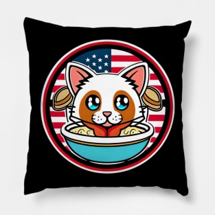 cat ramen Pillow