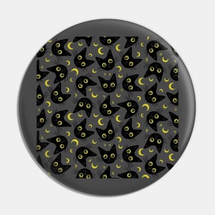 Black Cat and Yellow Moon Pin