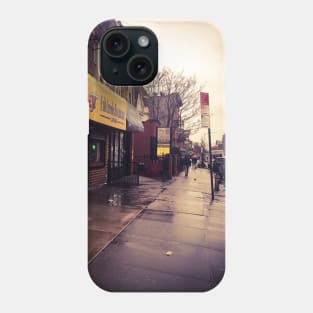 Flatbush Rainy Winter Street Brooklyn NYC Phone Case