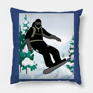 Skier Snow Mountains Extreme Sport Pillow