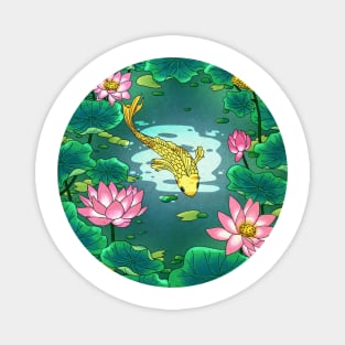 Minhwa: Moonlight Pond  F Type (Korean traditional/folk art) Magnet