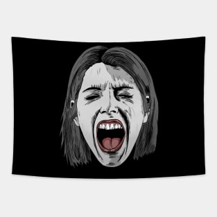 Screaming Woman Tapestry