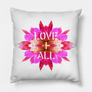 Love All Support Life Humanity Hope Caring Floral Kaleidoscope Pillow