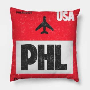 PHL Philadelphia red Pillow