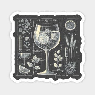 Gin & Tonic blueprint Magnet