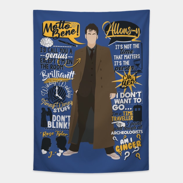 10th Doctor Quotes Tapestry by MrSaxon101