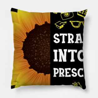 Straight into Preschool Back To School Sunflower Pillow