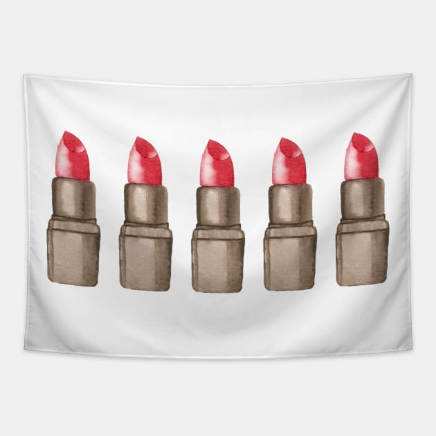 Red lipstick Pattern Tapestry by kuallidesigns