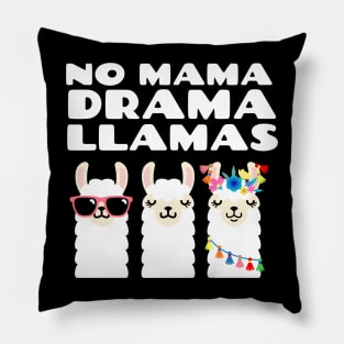 No Mama Drama Llamas Funny Vintage Sunset Animal Lover Pillow