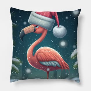 Cute Christmas Flamingo Pillow