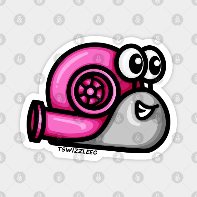 Turbo Snail (Version 1) - Pink / Gray Magnet by hoddynoddy