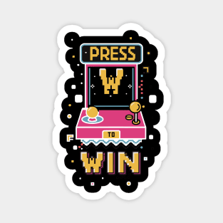 " Press to win " a Funny arcade Clothing design for gaming Magnet