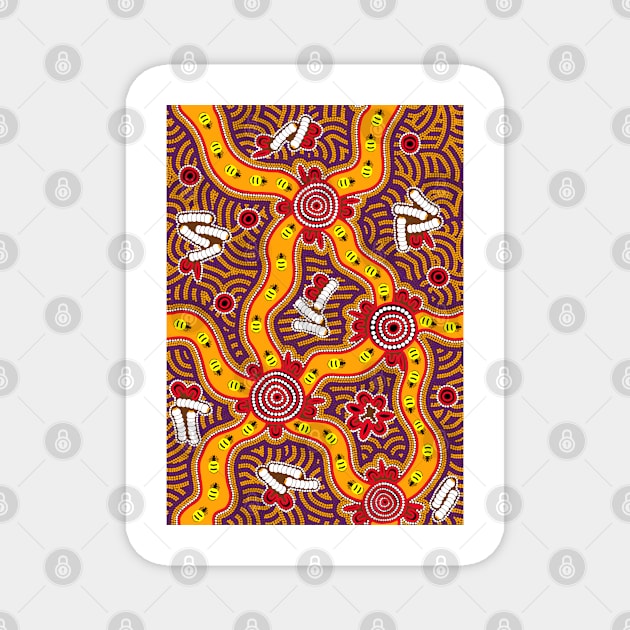 Aboriginal Art - Honey Ants Magnet by hogartharts