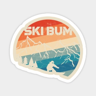 Retro Ski Bum Magnet