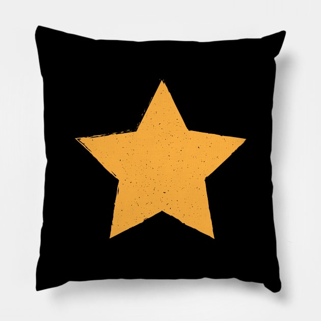 Orange Grunge Star Pillow by stuartjsharples