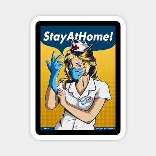 stayhome fight coronavirus Magnet