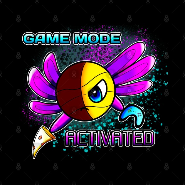 Game Mode Activated Axolotl Basketball Season Kids Teens Graphic Gift Quote by MaystarUniverse