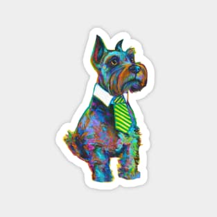 Schnauzer with necktie by Robert Phelps Magnet