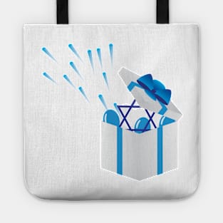 Star of David, fireworks and Balloons Tote