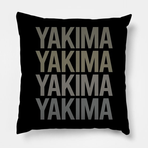 Gray Text Art Yakima Pillow by flaskoverhand