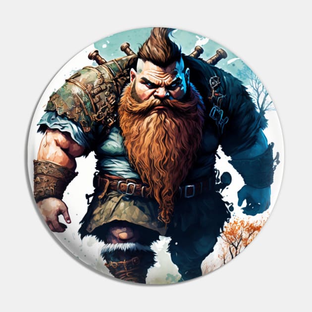 Dwarf In Watercolor Pin by LetsGetInspired