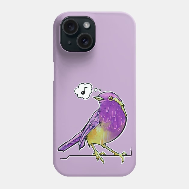 purple and yellow songbird Phone Case by weilertsen