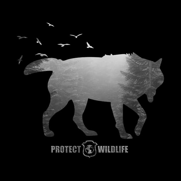 Protect Wildlife - Nature - Wolf Silhouette by JTYDesigns