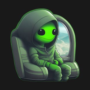 Extraterrestrial in Green Hoodie T-Shirt