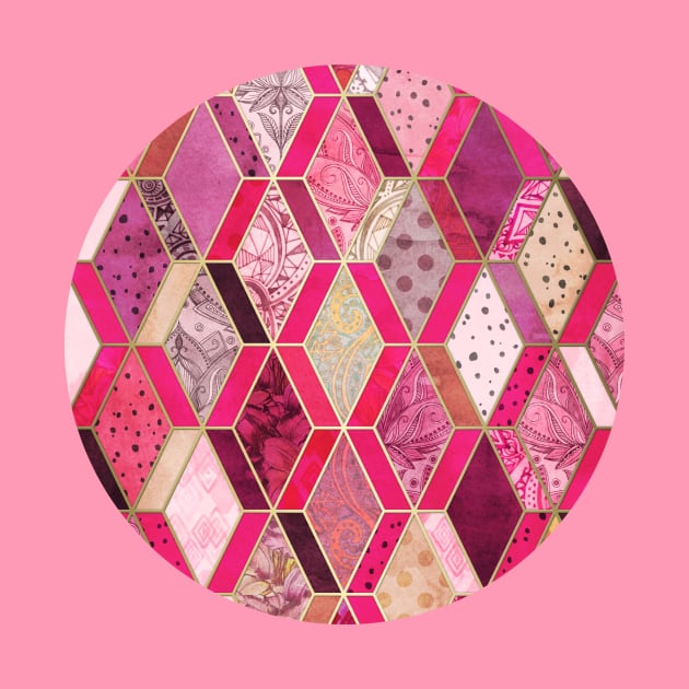 Wild Pink & Pretty Diamond Patchwork Pattern by micklyn