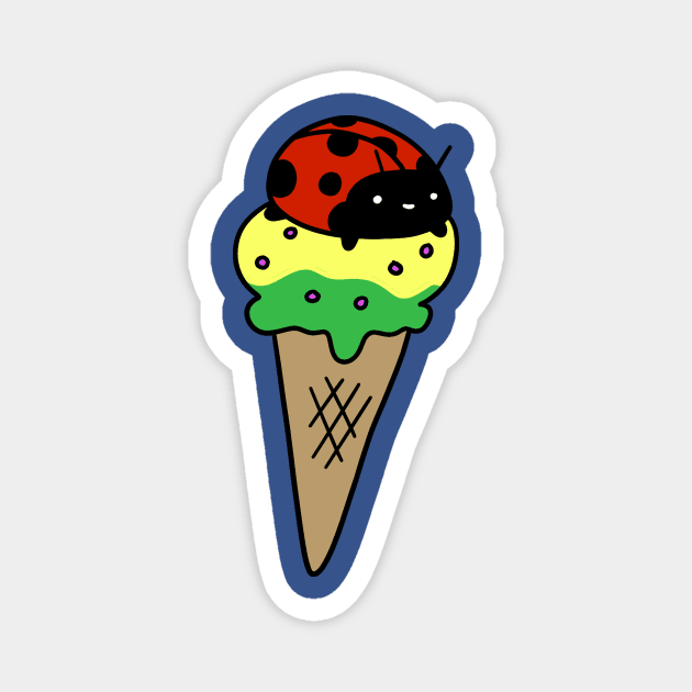 Ladybug Icecream Cone Magnet by saradaboru