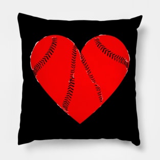 baseball red heart Pillow