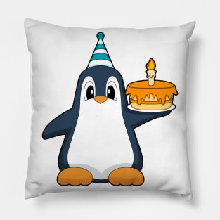 Penguin Birthday Candle Cake Pillow