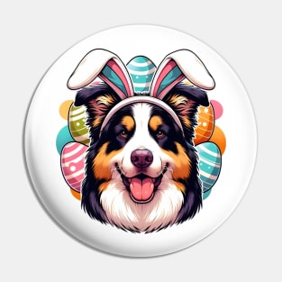 Romanian Mioritic Shepherd Dog Enjoys Easter Festivities Pin