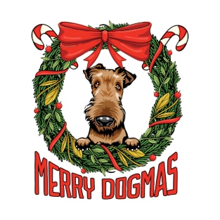 Merry Dogmas Christmas Airedale Dog Owner T-Shirt