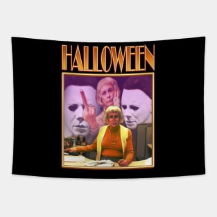 Halloween Jamie Lee Curtis Hot Dog Fingers Tapestry