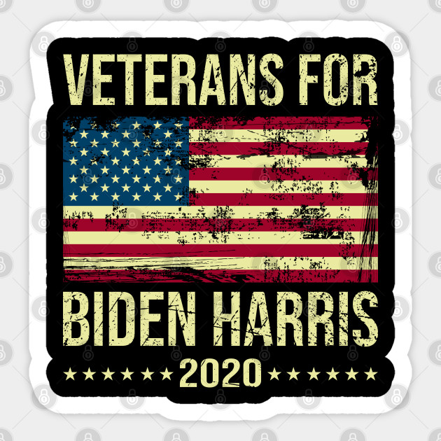 Veterans For Biden Harris 2020 Usa Flag Vintage Veterans For Biden Harris 2020 Sticker Teepublic