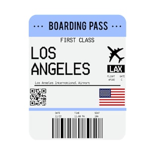 Boarding Pass Los Angeles Flight Ticket T-Shirt