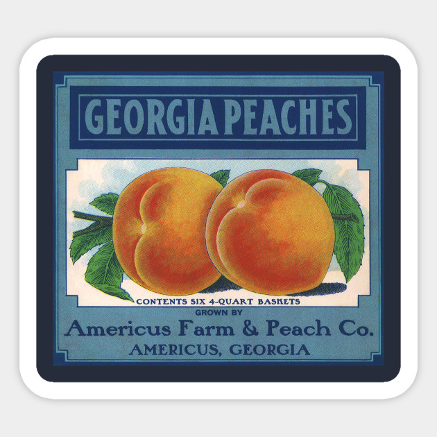 Vintage Georgia Peaches Fruit Crate Label Georgia Peaches Sticker Teepublic