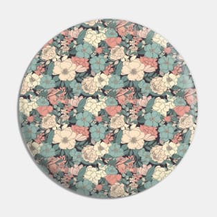 Organic Vintage Colorful Floral Pattern - 05 Pin