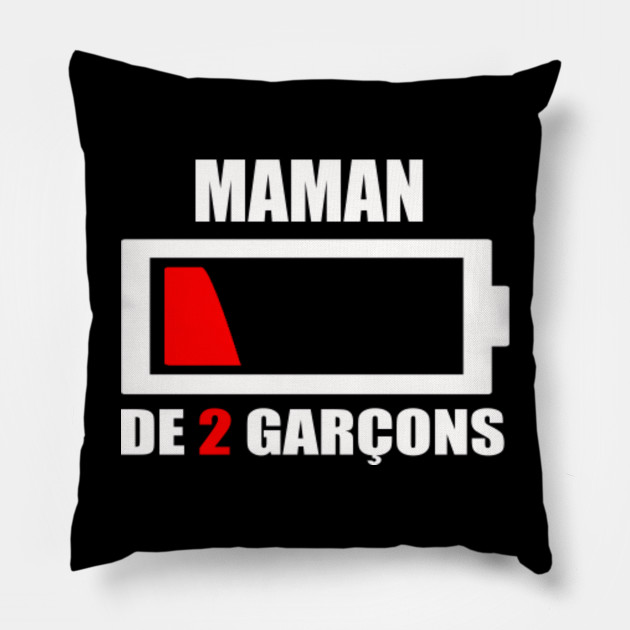 Maman De 2 Garcons Batterie Vide Maman Fatiguee Pillow Teepublic Maman De 2 Garcons Batterie Vide Maman Fatiguee Pillow Teepublic