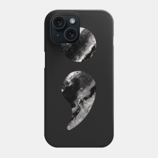 Semicolon Black White Marble Phone Case