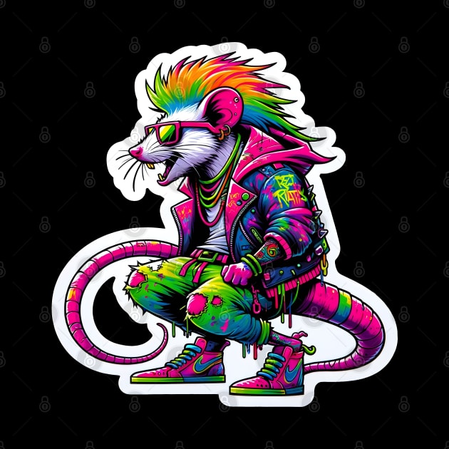 Neon Punk Rat by OddHouse