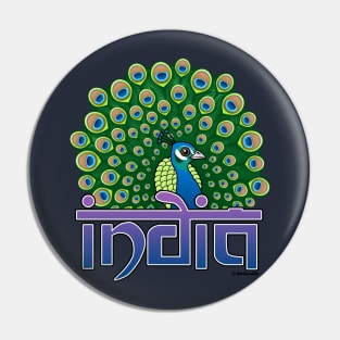 Peacock of India Pin