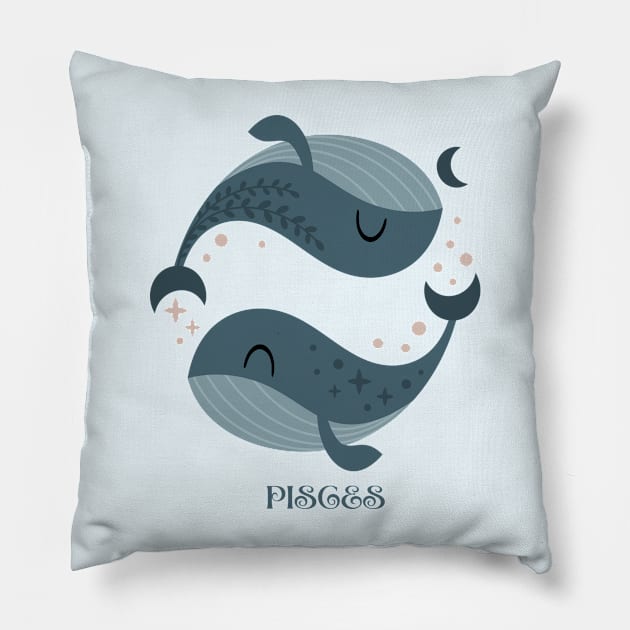 PISCES  ZODIAC KID Pillow by katalinaziz